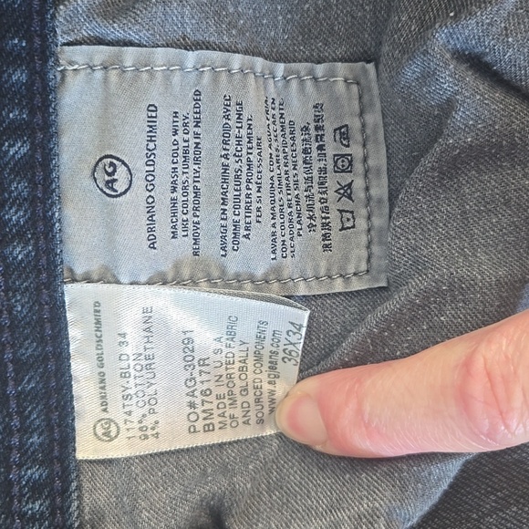 AG Adriano Goldschmied Medium Blue The Graduate Tailored Straight Jeans 36x34 - Picture 9 of 11